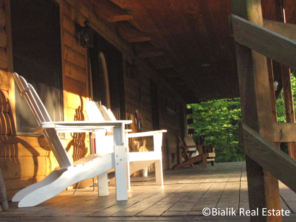 log cabin porch