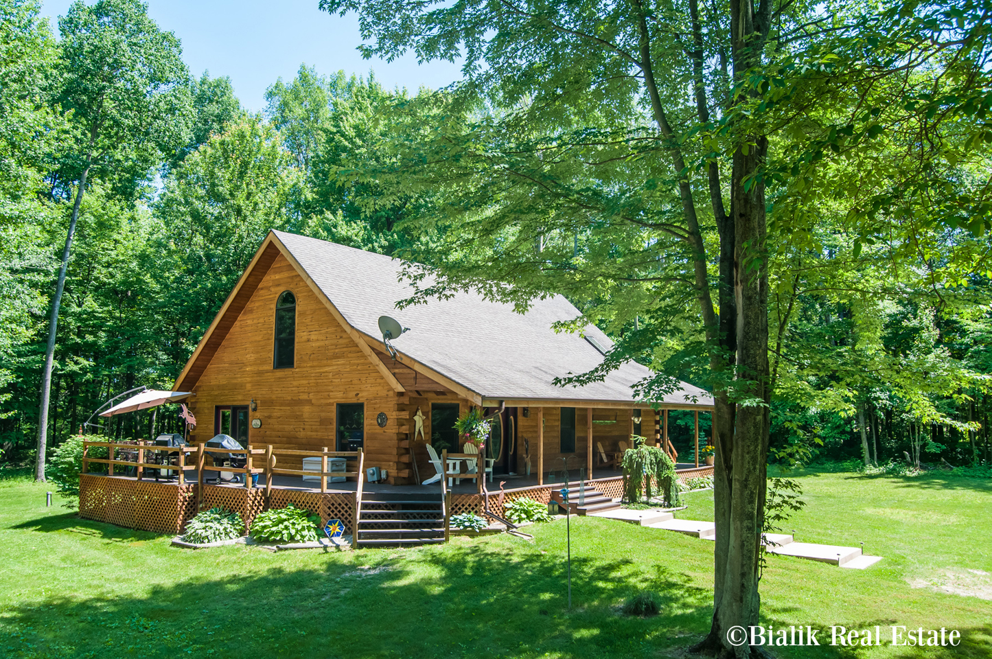 5494 Timpson log home Ada MI for sale