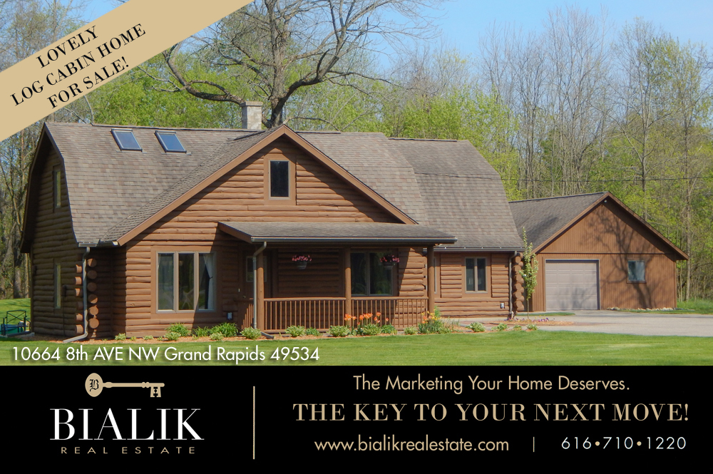 3 Bedroom LOG CABIN Home for Sale through Bialik Real Estate_10664 8th AVE NW Grand Rapids 49534